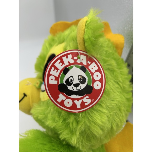 PEEK-A-BOO TOYS Green Dragon‎ Drexel 8" Plush Stuffed Animal Gift New SALE - Picture 6 of 9